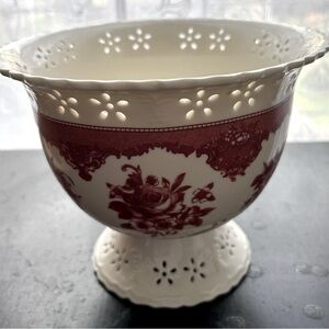 Burgundy Rose Floral Bowl